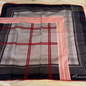 Leonardi Scarf with Red and Gray Stripes